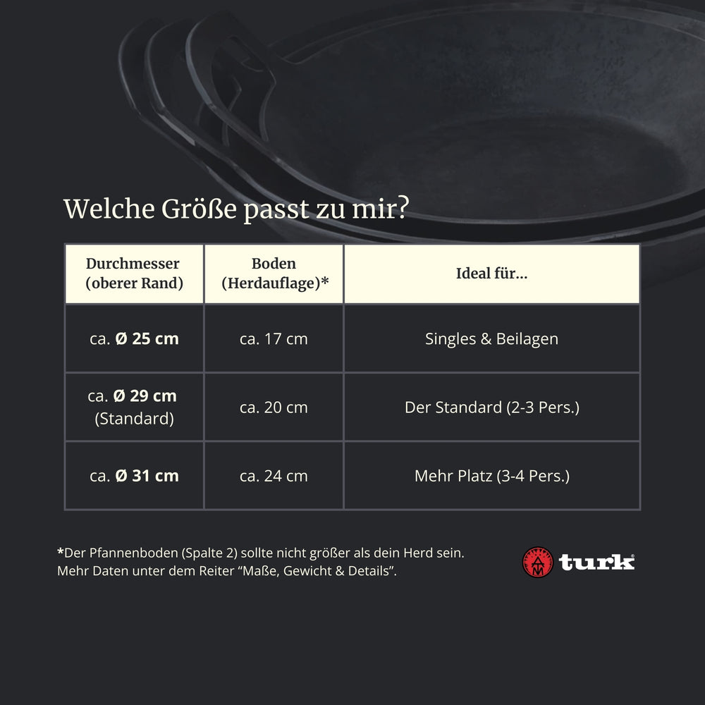 Geschmiedete Servierpfanne, hoher Rand