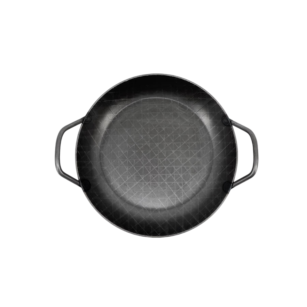 Schmiedeeiserne Servierpfanne, hoher Rand